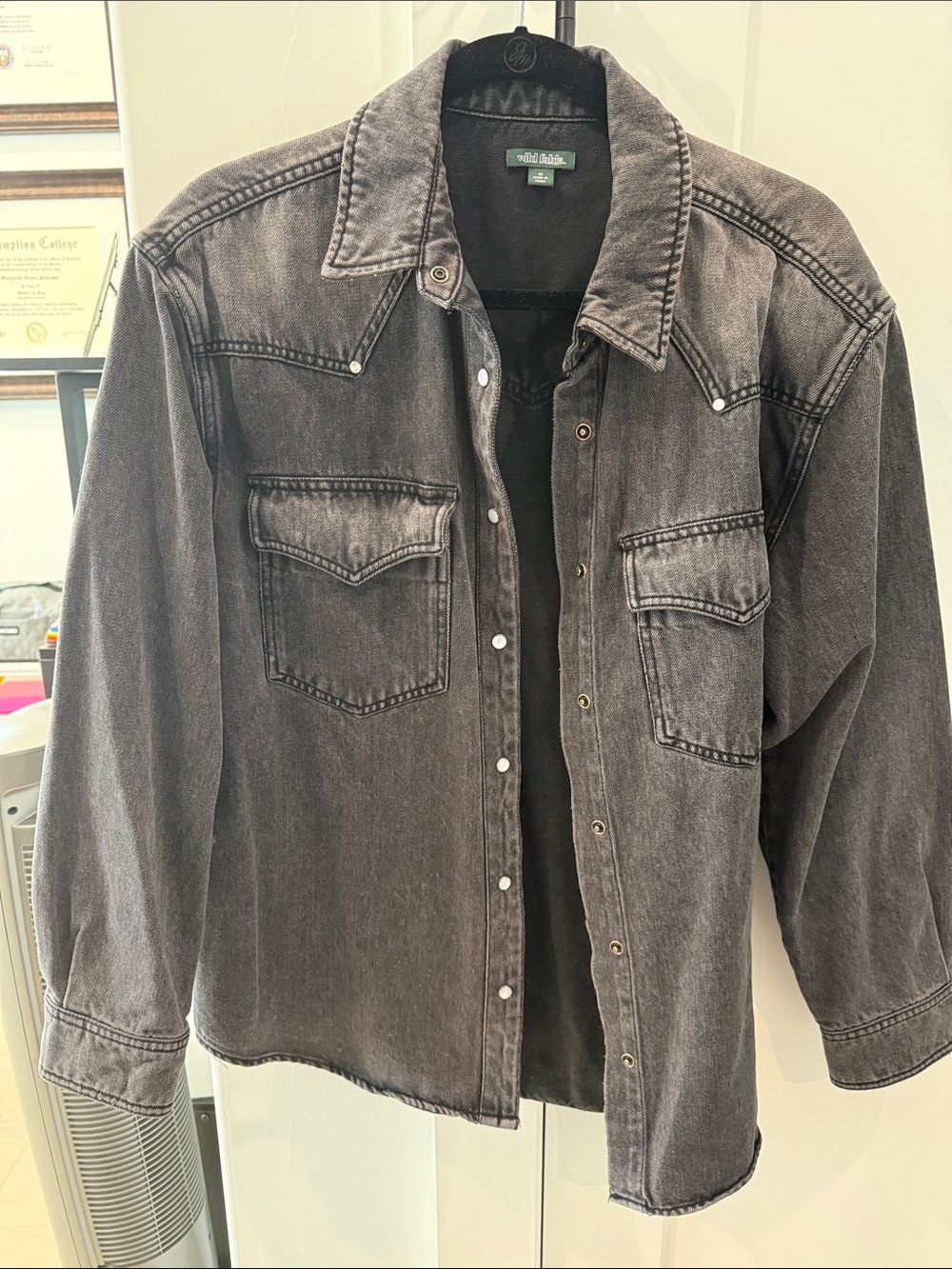 wild fable Faded Black Denim Western Shacket